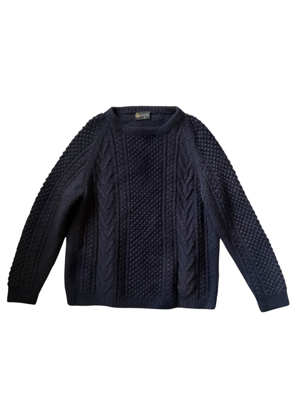 Edinburgh Tartan Shop Fisherman Vintage Scottish Cable Knit Crewneck Sweater